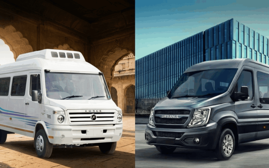Force Urbania and Tempo Traveller side-by-side vehicle comparison